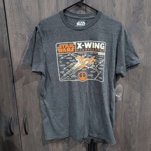 Star Wars X-Wing Starfighter Unisex Size M Graphic T-Shirt Gray T Shirt
